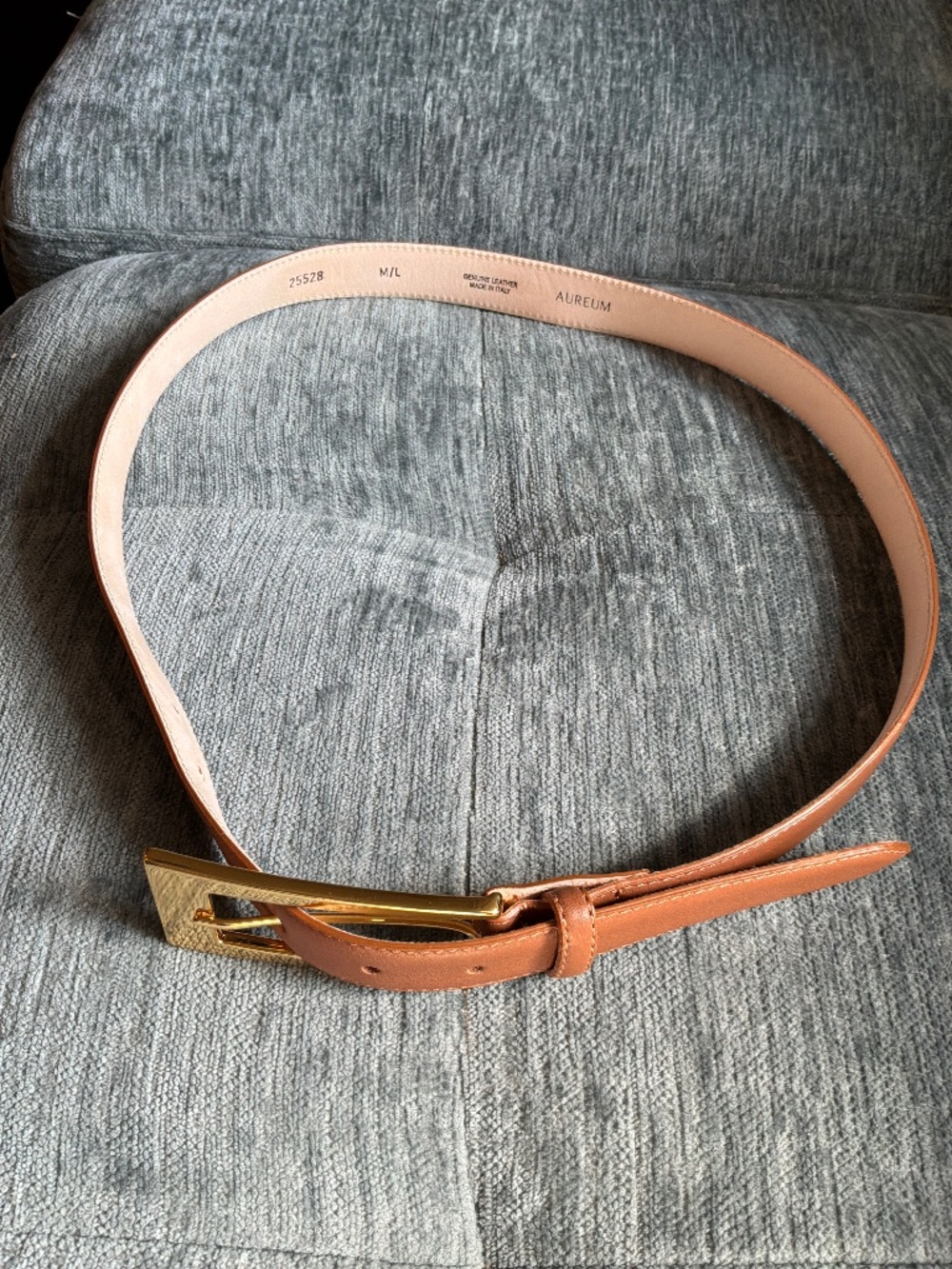 New Aureum caramel leather belt m/l